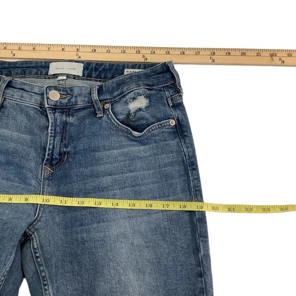Dear John Blaire Straight Denim Stretch Jeans Womens Size 28 Mid-Rise Blue - Picture 3 of 12
